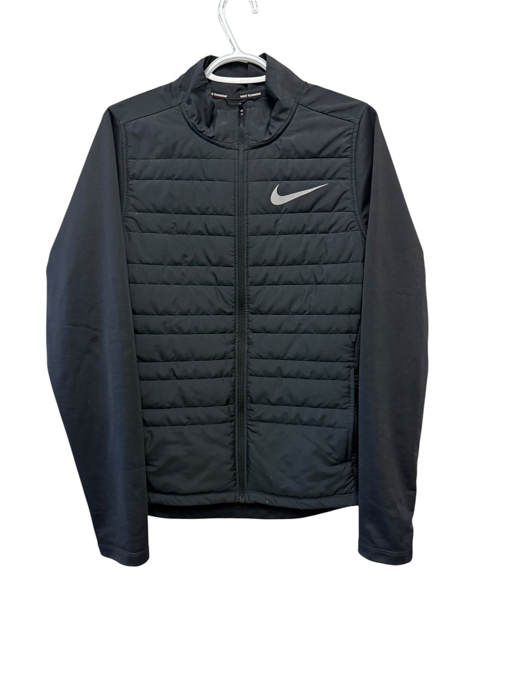 Nike Running Men’s Medium Black Hybrid Quilted Jacket Therma-FIT Aerolayer